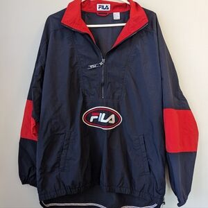 Vintage Fila Sz Large Windbreaker Jacket  Color blue, red  Pullover